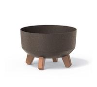Prosperplast Macetero Color café, con Patas Desmontables, Redondo, colección Gracia de 23,5 x 23,5 x 15,5 cm, Capacidad de 3,8 L.