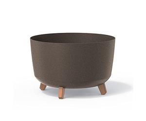 Prosperplast Macetero Color café, con Patas Desmontables, Redondo, colección Gracia de 39 x 39 x 25,7 cm, Capacidad de 21,5 L.