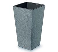 Prosperplast Macetero Color Cemento, con depósito, colección Furu, de 34,5 x 34,5 x 66 cm, Capacidad de 24 L.