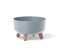 Prosperplast Macetero Color Gris, con Patas Desmontables, Redondo, colección Gracia de 28,5 x 28,5 x 17,7 cm, Capacidad de 6,8 L.