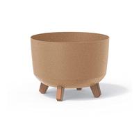 Prosperplast Macetero Color Ocre, con Patas Desmontables, Redondo, colección Gracia de 28,5 x 28,5 x 22 cm, Capacidad de 9,8 L.