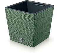 Prosperplast Macetero Color Verde Tierra, con depósito, colección Furu, de 24 x 24 x 23,5 cm, Capacidad de 7,5 L.