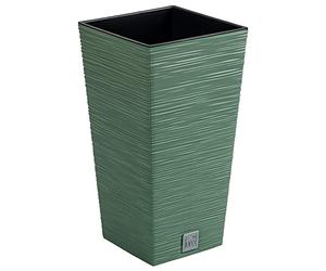 Prosperplast Macetero Color Verde Tierra, con depósito, colección Furu, de 39,5 x 39,5 x 75,5 cm, Capacidad de 37 L.