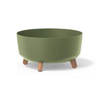 Prosperplast Macetero Color Verde Tierra, con Patas Desmontables, Redondo, colección Gracia de 38 x 38 x 19,5 cm, Capacidad de 14,3 L.