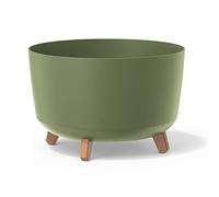 Macetero color verde tierra,sin depósito , colección GRACIA de 39cm x 39cm x 25,7cm cm, capacidad de 21,5 L.