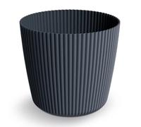 Prosperplast Milly - Maceta redonda con diseño de rayas verticales para interior y exterior (antracita, 109 mm)