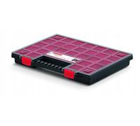 Prosperplast Organizador de herramientas NOR B (caja organizadora, caja de piezas pequeñas para tornillos/herramientas, cajas extraíbles, tapa transparente, caja de clasificación), transparente