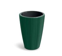 Prosperplast ORO Maceta redonda alta con bandeja extraíble - 390 x 550 mm - Plástico - Resistente a los rayos UV y a las heladas - Ligero y estable - para interior y exterior