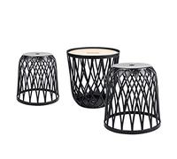 Prosperplast Set de 3 cestas multifuncionales 55L (con Tapa de Madera) + 2x35L Uniqubo de plástico en Color Antracita