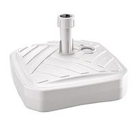 Prosperplast Umbrella Base de sombrilla de Polietileno Cuadrada con diseño 39 x 39 x 13 cm en Color, Blanco Rayas, Cuadrado