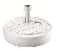 Prosperplast Umbrella Base de sombrilla de Polietileno Redonda con diseño a Rayas 39 x 39 x 13 cm en Color Blanco, 10 L