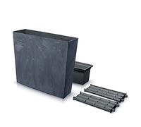Prosperplast Urbi Case - Macetero con efecto de hormigón, con maceta interior, macetero para interior y exterior, rectangular, plástico (77 x 23,5 x 68,7 cm, antracita)