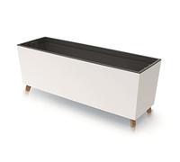 Prosperplast Urbi Case N Jardinera con patas y maceta interior para interior y exterior, rectangular, resistente a los rayos UV, rectangular, 77 x 23,5 x 30 cm (blanco)
