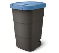 Prosperplast Wheeler - Cubo de basura con ruedas y tapa (95 L), color azul