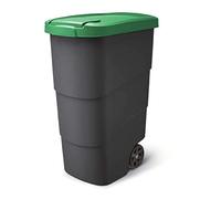Prosperplast Wheeler - Cubo de basura universal (90 L, con ruedas y tapa), color verde