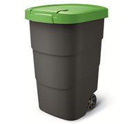 Prosperplast Wheeler - Cubo de basura universal (95 L, con ruedas y tapa), color verde