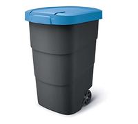 Prosperplast Wheeler - Cubo de basura universal con ruedas y tapa, 110 L, color azul