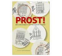 PROST! Bars und Kneipen in der Düsseldorfer Altstadt (Wandkalender 2026 DIN A4 hoch), CALVENDO Monatskalender: Illustrationen historischer Gebäude in der Düsseldorfer Altstadt im Stil der Ligne Claire