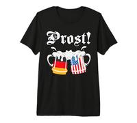 Prost Beer German and American Flag Drinking Beer Lover Camiseta Premium