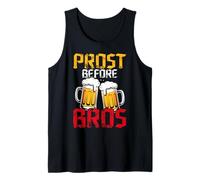 Prost Before Bros Funny German Beer Humor Alemania Beber Camiseta sin Mangas