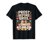 Prost Before Bros Funny Oktoberfest Beer Drinking Dirndl Camiseta