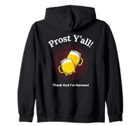 Prost Y'all Thank God I'm German Funny Drinking Declaración Sudadera con Capucha