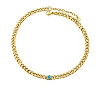 PROSTEEEL Colgante Gargantilla Azul Cristal Mujer Cadena Oro Cubana Hermana