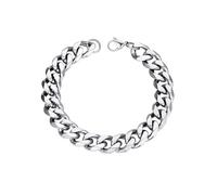 PROSTEEL 12mm Pulsera Gruesa Cubana Cadenas Enlace 19cm Largo Acero Quirurgico, Hip Hop Pulsera de Hombre Chaval Rapero Bisuteria