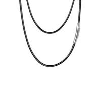 PROSTEEL 2mm Cordones Negros Hombre, Genuina Cuero Cuerda Collar Cadena Hombre