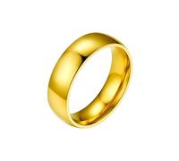 PROSTEEL 6mm Anillo del Estilo Sencillo Acero Oro para Hombre y Mujer, Anillo de Matrimonio Anillo de Compromiso Talla 12