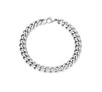 PROSTEEL 9mm Pulsera Gruesa Cubana Cadenas Enlace 19cm Largo Acero Quirurgico, Hip Hop Pulsera de Hombre Chaval Rapero Bisuteria