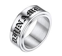 PROSTEEL Anillo Grande Hombre Acero, Anillo Dedo Gordo Hombre con Nombres de Hijos Amigos Grabados, Spinner Ring