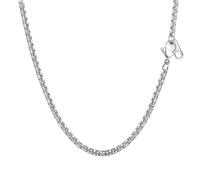 PROSTEEL Cadena Veneciana Plata Collar Hombre Acero Inoxidable Plateado Cadenas Eslabones Cuadrados Caja 3mm Ancho Joyas Hombres Mujeres 51cm