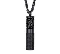 PROSTEEL Colgante Difusor de Aceite Capsula Aroma con Almohadillas Reutilizables, Color Negro Puede Poner Grabado Personalizado