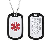 PROSTEEL Colgante Emergencia Sanitaria Alerta Sos, Personalizable Cruz Serpiente Medico del Caduceo