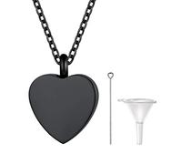 PROSTEEL Colgante para Cenizas Antialergico Siempre a mi Lado, Joya para Meter Cenizas Perro Bulldog Humanas (Negro)