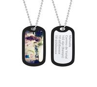 PROSTEEL Collar Foto Personalizable para Unisex, Collar Placa Dog Tag ID Identificación Información médica para Emergencia Fecha Nombre Memorable, con Caja de Regalo
