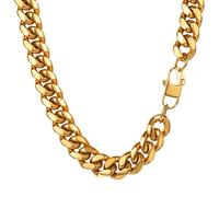 PROSTEEL Collar Hombre Cuba Curb Cadena Gruesa Cadena Cubana Cadena Serpiente Cadena Chula Cadena Gruesa Cadena de Oro Acero Inoxidable Perfecto Regalo