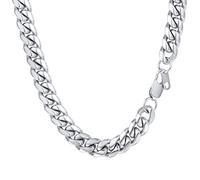 PROSTEEL Collar hombre de plata tono cadena miami cubana plataeado cadena hiphop Cadena Hombre curb cuba Chain Collar de Aleación Plateado 6mm