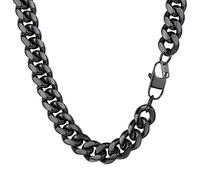 PROSTEEL Collar Hombre de Plata Tono Cadena Miami Cubana plataeado Cadena Hiphop Cadena Hombre Curb Cuba Cadena Gruesa Collar de Aleación Plateado 6mm