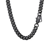 PROSTEEL Collar hombre de plata tono cadena miami cubana plataeado cadena hiphop Cadena Hombre curb cuba Chain Collar de Aleación Plateado 6mm