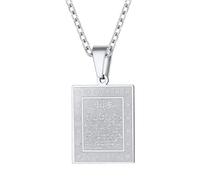 PROSTEEL Corán Collar Islam Quranic Quran Ayatul Kursi Colgante, Collar de Encanto para la Cadena Musulmana de Acero Inoxidable