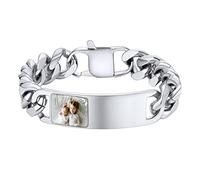 PROSTEEL Esclava con Foto Grabada, Pulseras Esclavas Personalizadas con Foto - 15mm Ancho 23cm Largo