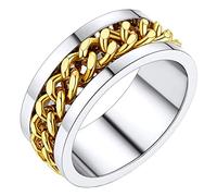 PROSTEEL Giratorio Anillo Pareja Declaración Anillo de Oro Bisuteria Talla 22 Circunferencia 62mm