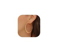 PROSTEEL Pendientes Aro Acero Inoxidable Dorado Aros Planos Finos Oro 60mm Diámetro Grandes Hipoalergénicos Básicos Minimalistas Joyas de Mujer Chica