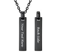 PROSTEEL Personalizable Colgante Barra Larga, Collar con Lingote Barra Negra