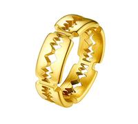 PROSTEEL Spinner Anillo Ansiedad con Navajas Doradas, Un Anillo Liso Promesa para Novio Regalo para Hombre