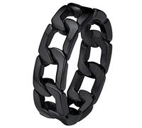 PROSTEEL Spinner Anillo Anti Estres Cadenas Cubanas, Un Anillo Compromiso de Enamorados, Acero Quirurgico Negro