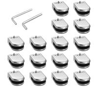 Proster Abrazaderas de Vidrio 6-8mm 16 PCS Clip de Acero Inoxidable 304 Cepillado Soporte Ajustable de Base Plana para Escalera Barandilla