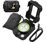 Proster Brújula Profesional Ligera con Clinómetro Brújula Militar Impermeable con Bolsa de Transporte Brújula de Navegación para Camping Senderismo Caza Navegación Actividades al Aire Libre-Negro